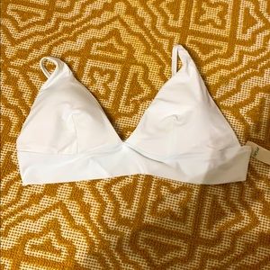 Aerie longline triangle bikini top - WHITE